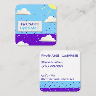 Day and Night Square, 2.5" x 2.5" Business Card