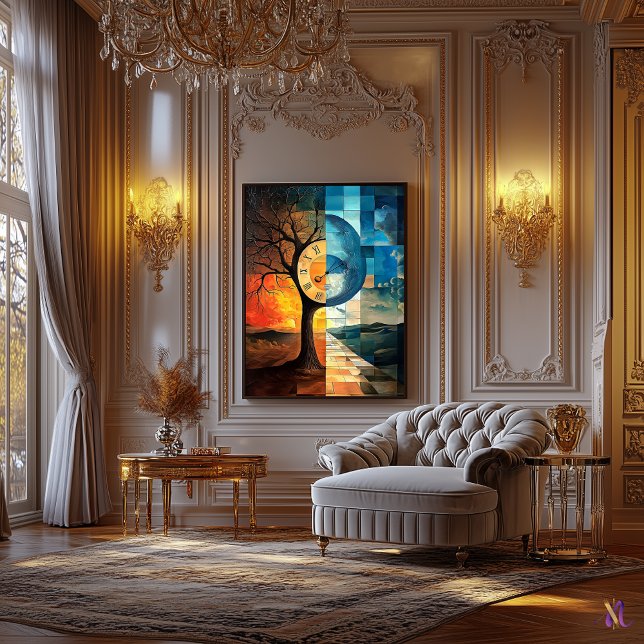 Day and Night Stained Glass Surreal Artwork Canvas Print (Creator Uploaded)
