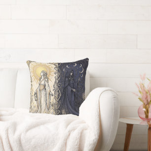 Day and Night Throw Pillow