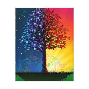 Day And Night Tree Canvas Print