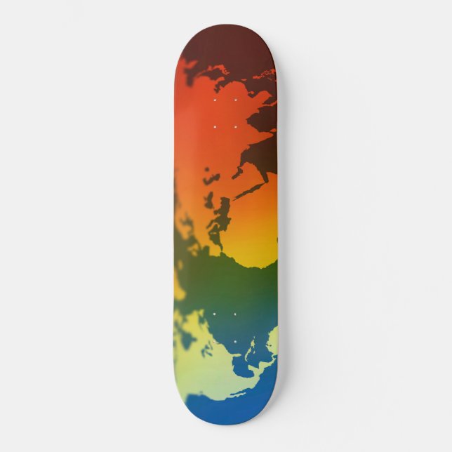 Day and night world map skateboard (Front)