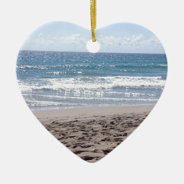 Day At The Beach Ceramic Ornament (Front)