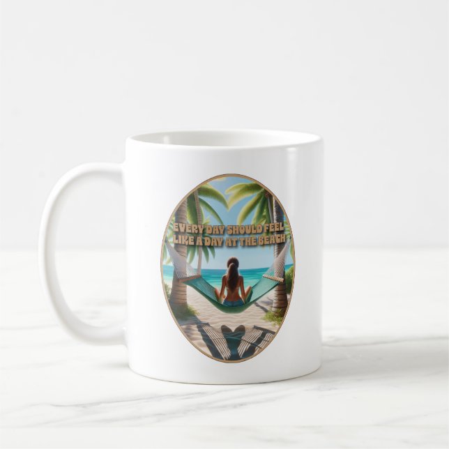 Day at the beach coffee mug (Left)
