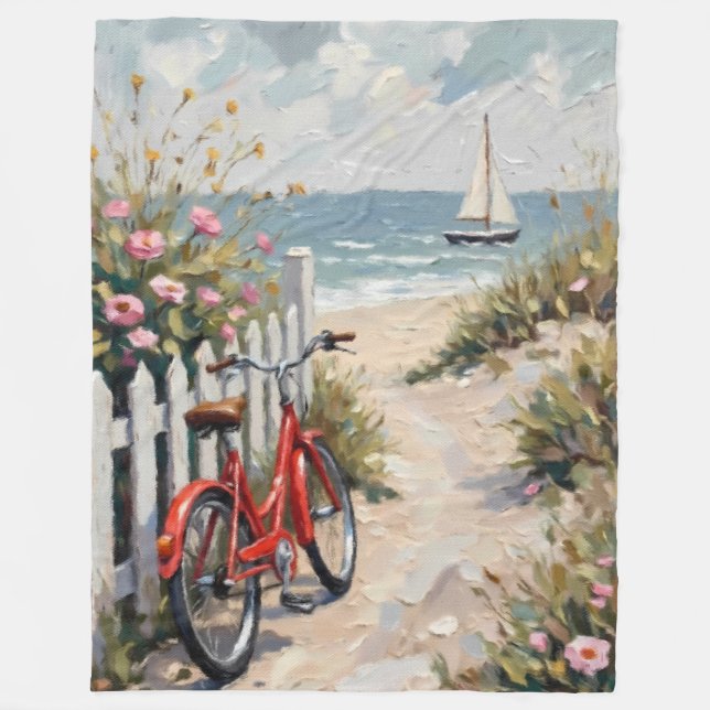 Day at the Beach Fleece Blanket (Front)