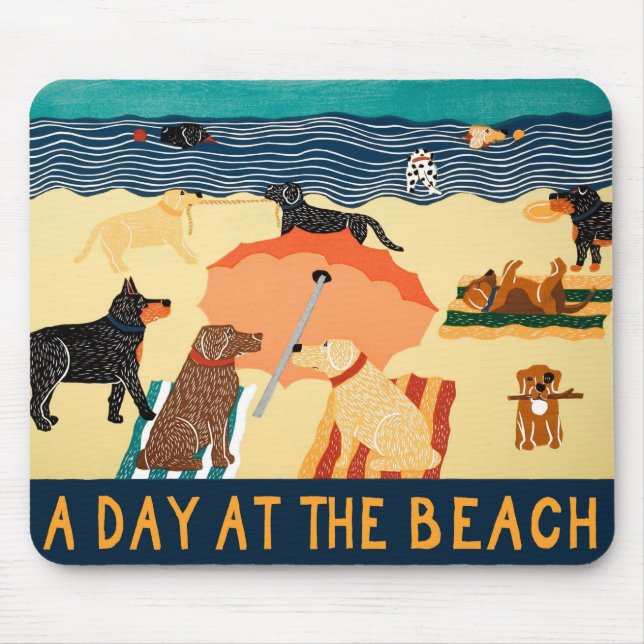 Day at the Beach Mousepad - Stephen Huneck (Front)