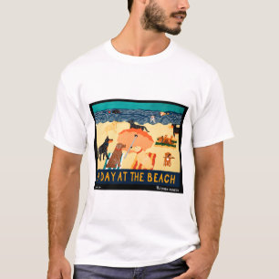 Day at the Beach - Stephen Huneck T-Shirt