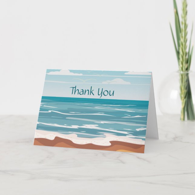 Day at the Beach Thank You Card (Front)