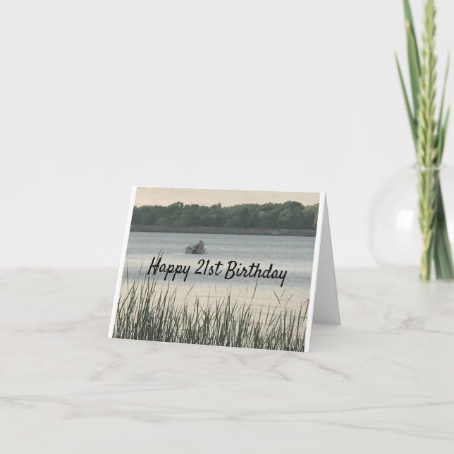 DAY AT THE LAKE "21st BIRTHDAY CARD" Card (Front)