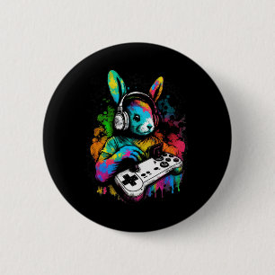 Day Boys Gamer Shirt Video Game Controller Bunny 1 2 Inch Round Button