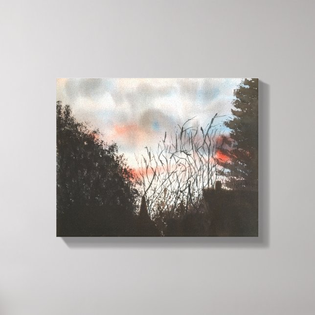 DAY BREAK,   WATERCOLOR CANVAS PRINT (Front)