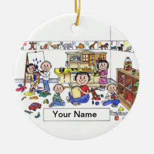 Day Car Worker - Female Ceramic Ornament