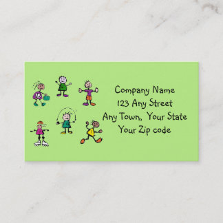 day care,child care, teacher or babysitting green business card