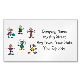 day care,child care, teacher or babysitting white Magnetic business card