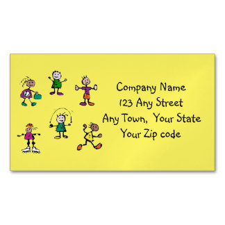 day care,child care, teacher or babysitting yellow 	Magnetic business card