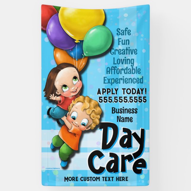 Day Care.Preschool.Camp.Custom Promotional Banner (Vertical)