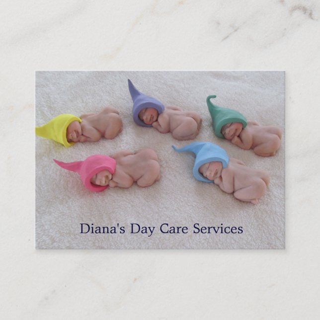 Day Care Provider: Photo of Clay Babies: Original Business Card (Front)