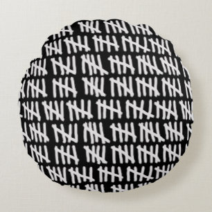 Day Count Black and White Custom Colours Round Pillow
