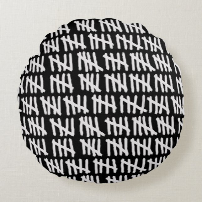 Day Count Black and White Custom Colours Round Pillow (Front)