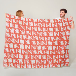 Day Count Pattern White on any Colour Fleece Blank Blanket