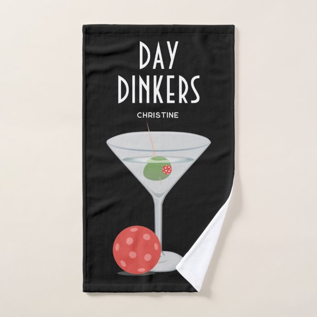 Day Dinking Cocktail Martini Pickleball Team Hand  Hand Towel (Hand Towel)