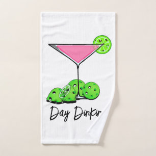Day Dinking Cosmo Pink Cocktail, Pickleball Limes Hand Towel