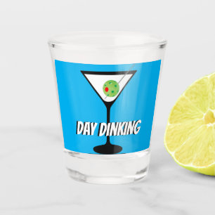 Day Dinking Martini Glass with Pickleball Olive