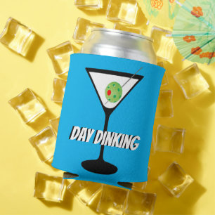 Day Dinking Martini Glass with Pickleball Olive Can Cooler