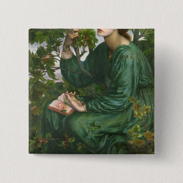 Day Dream, 1880 2 Inch Square Button (Front)