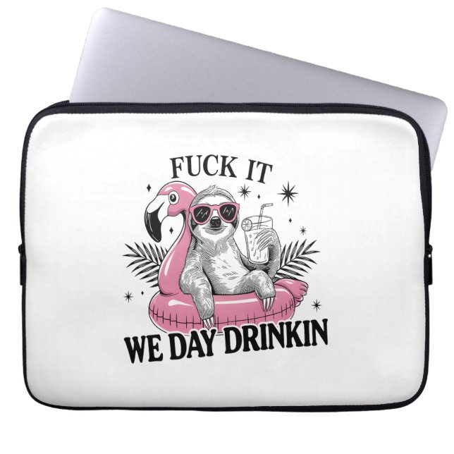 Day drinkin Sloth Laptop Sleeve (Front)