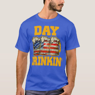 Day Drinking Beer Lovers American Flag July 4th T-Shirt