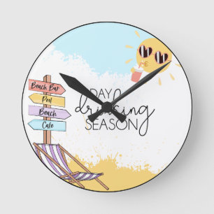 Day Drinking Season Round Clock