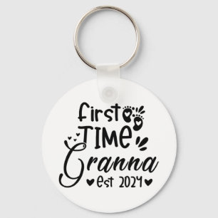 Day First Time Granna Est 2024  Keychain