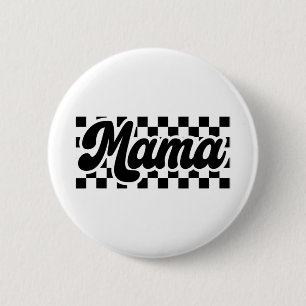 Day For Mom Retro Vintage Womens Chequered Mama  2 Inch Round Button