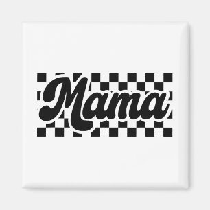 Day For Mom Retro Vintage Womens Chequered Mama Magnet