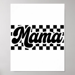 Day For Mom Retro Vintage Womens Chequered Mama Poster
