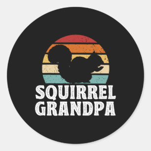 Day Funny Squirrel Grandpa  Classic Round Sticker