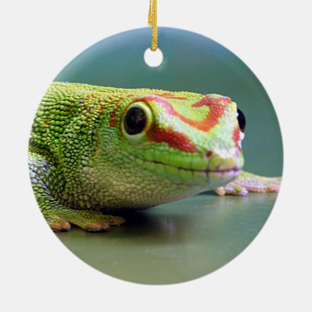 Day Gecko Ceramic Ornament (Back)