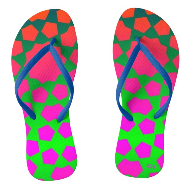 Day Glo Spanish Stars Flip Flops (Footbed)