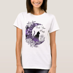 Day Graphic Mystical Celestial Black Cat Moon  T-Shirt