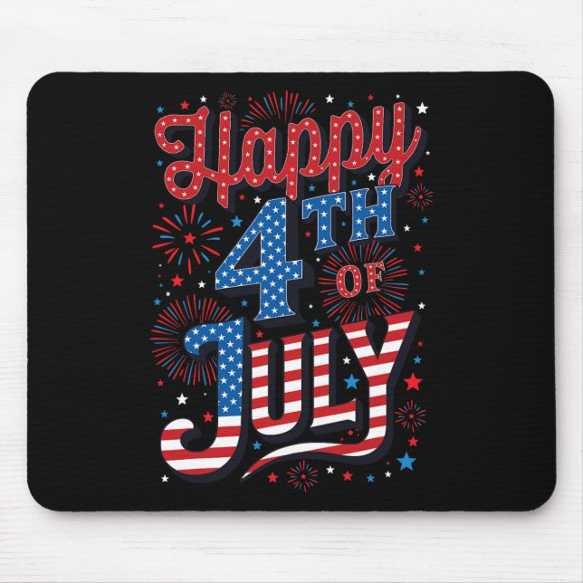 Day Happy 4th Of July  Mouse Pad (Front)