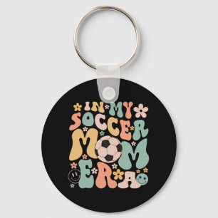 Day In My Soccer Mom Era Groovy Soccer Mom Life Keychain