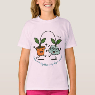 Day Is Special Cute Plant Friends Girls' T-Shirt