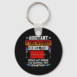 Day Istant Fireworks Director Usa Party Fan Keychain