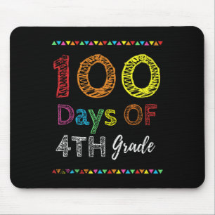 Day Kids Gift 100 Days Of 4th Grade 100 Days Of Sc Mouse Pad