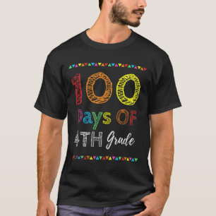 Day Kids Gift 100 Days Of 4th Grade 100 Days Of Sc T-Shirt