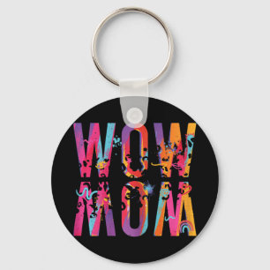 Day Mom Is Just Wow Upside Down Art Brush Mom Wow Keychain