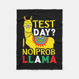 Day No Prob-llama Teacher Teaching Exam Testing Fleece Blanket