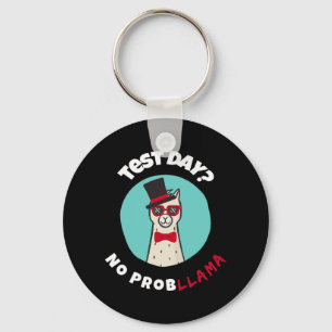 Day No Probllama Funny Testing Llama Design  Keychain