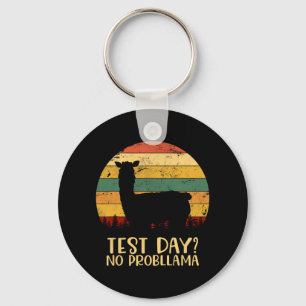 Day No Probllama Silhouette Teacher Student Gradua Keychain