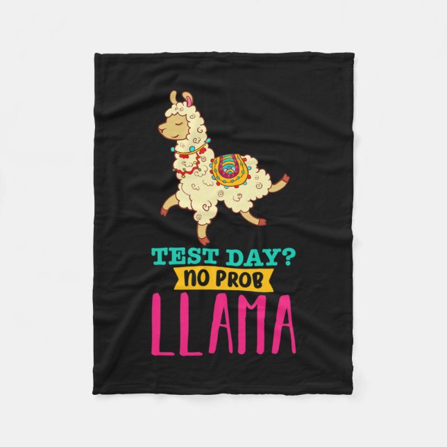 Day No Probllama T Shirt Llama Gift School Profess Fleece Blanket (Front)
